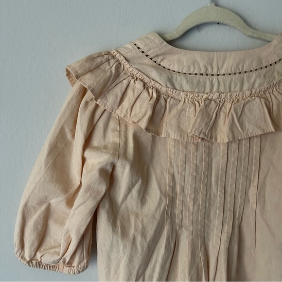 Free People Sylvia Cotton Ruffle Blousein Peach Bohemian Cottagecore S - Picture 8 of 8